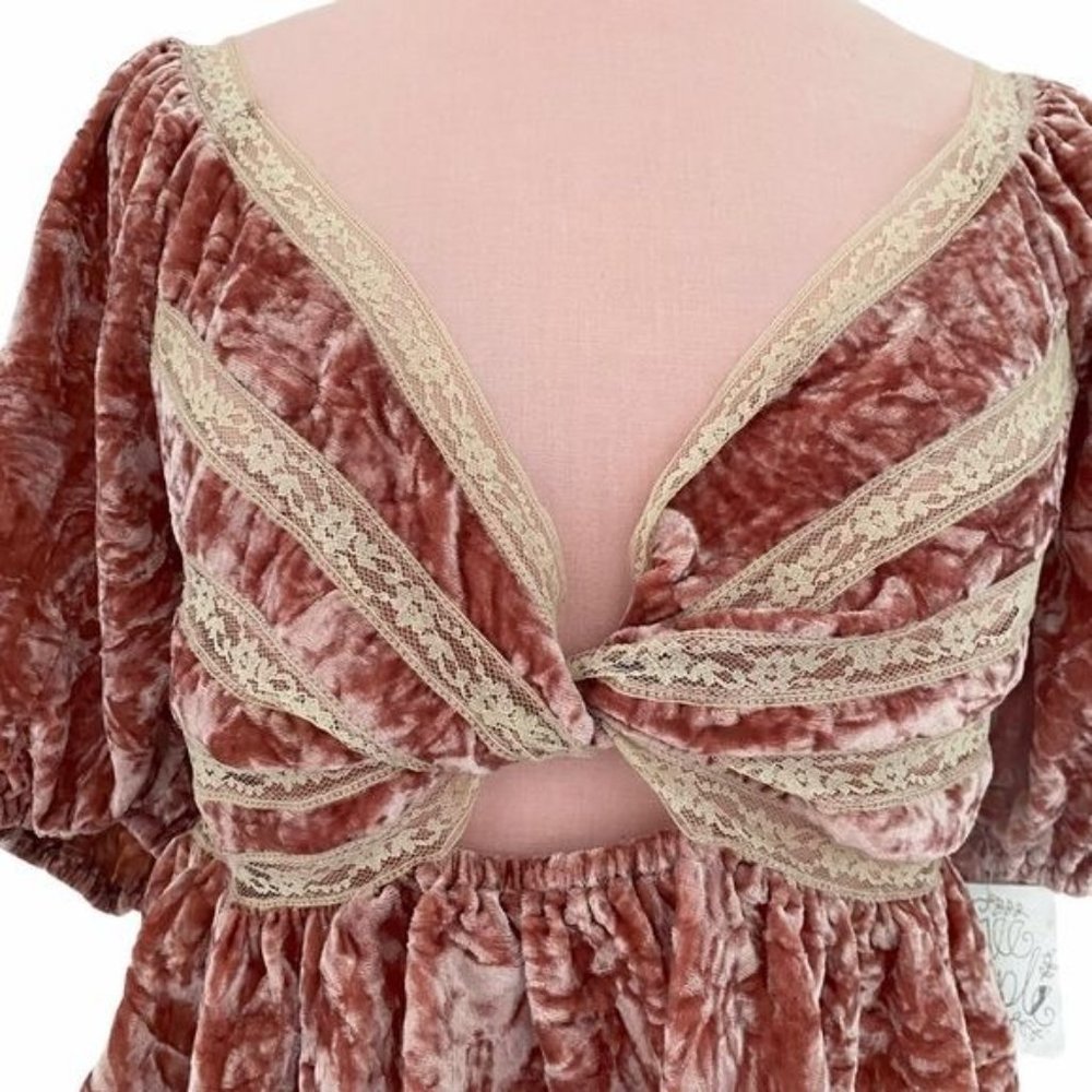 Free People Yours Truly Velvet Top Size Small NWT - Picture 6 of 11